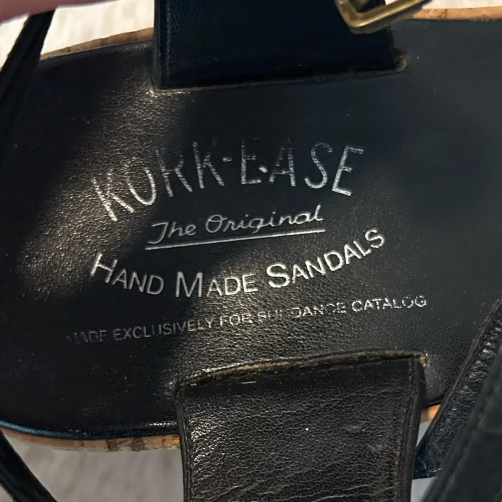 Kork-Ease Black Wedge Sandals Cork Platform Sz 11 Summer Vacation Comfy Vacation